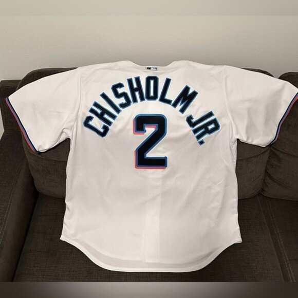Nike Authentic Miami Marlins Jazz Chisholm JR MLB Baseball Jersey Men’s Sz XL - Picture 1 of 6